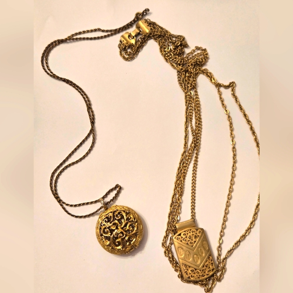 Vintage Gold-Toned Set Of 2 Necklaces